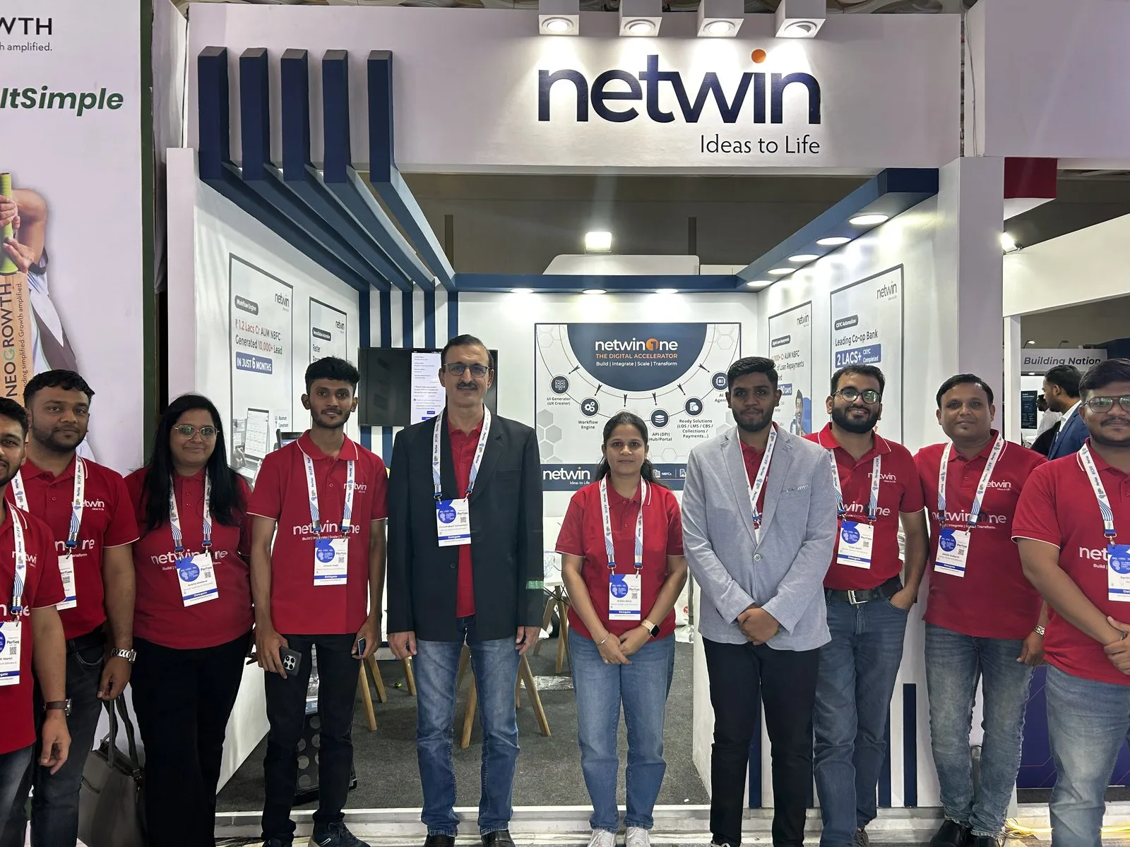 The Netwin team and leadership at the booth